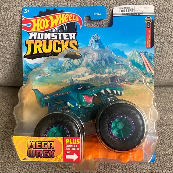 Hot Wheels Monster Trucks - MEGA WREX - Comic Book Crashers Truck - Picture 1 of 3